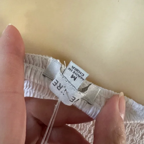 Love Tree White Smocked Eyelet Crop Top - Picture 3 of 3